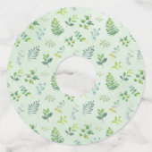 Greenery Foliage Wreated Personalized Vrijgezellen Wijnglaslabel (Achterkant)