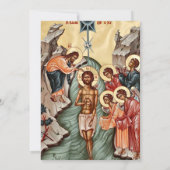 Greenery Foliage Wreath Orthodox Christian Baptism Kaart (Achterkant)