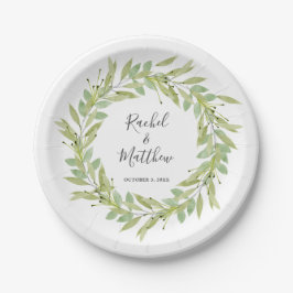 Greenery Foliage Wreath Wedding Papieren Bordje