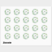 Greenery Foliage Wreath Wedding Ronde Sticker (Vel)