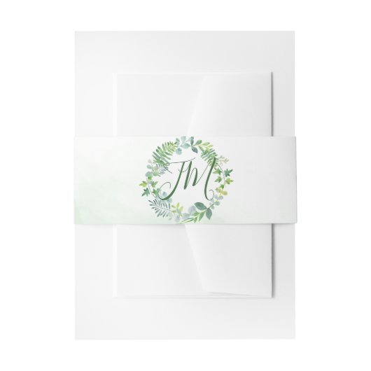 Greenery Foliage Wreath Wedding Uitnodigingen Wikkel (Voorkant Voorbeeld)