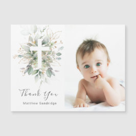 Greenery folim Baptism Photo Thank You Magnetic
