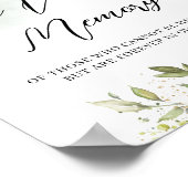 Greenery foliy in liefdevol geheugen trouwbord poster (Hoek)