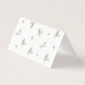 Greenery Food tent cards, greenery place setting Kaart (Achterkant)