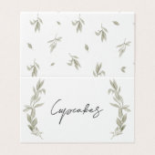 Greenery Food tent cards, greenery place setting Kaart (Buitenkant ongevouwen)