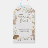 Greenery Forest Animals Baby shower Dank u wel Cadeaulabel (Voorkant)