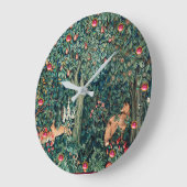 GREENERY,FOREST ANIMALS Hares ,Fox,Green Floral  Grote Klok (Hoek)