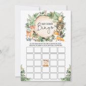 Greenery Forest Bingo Boy Baby shower Game Kaart (Voorkant)
