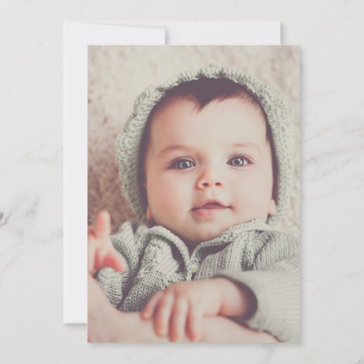 Greenery Forest Photo Baptisme Kaart (Achterkant)