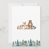 Greenery Forest Woodland Animals Baby shower Kaart (Achterkant)