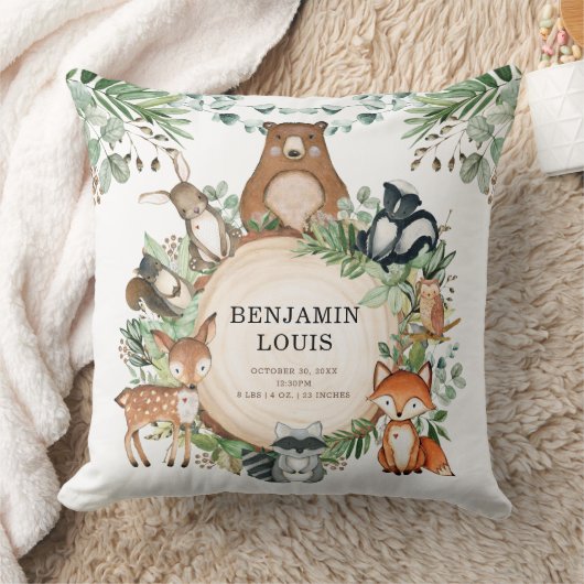 Greenery Forest Woodland Animals Nursery Decor Kussen (Deken)