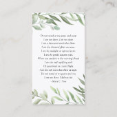 Greenery Foto Begrafenisgebed Kaarten Visitekaartje (Achterkant)