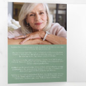 Greenery Foto van 6 pagina's Memorial Order of Ser Drieluik Uitnodiging (Binnenzijde eerst)