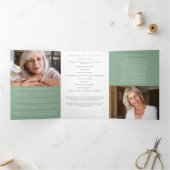 Greenery Foto van 6 pagina's Memorial Order of Ser Drieluik Uitnodiging (Binnen)