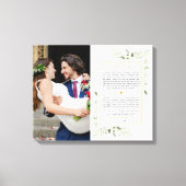 Greenery Foto Wedding Vows Jubileum Canvas Afdruk (Voorkant)