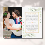 Greenery Foto Wedding Vows Jubileum Canvas Afdruk<br><div class="desc">Pas uw huwelijksbeloften aan en maak een speciale foto om creëer een unieke wens van uw meest speciale dag te geven. Ontworpen door: Thisnotme©</div>