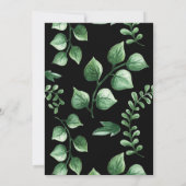 Greenery Fresh Leaf Modern Black Pink Wedding Kaart (Achterkant)