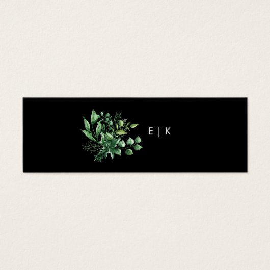 Greenery Fresh Leaf Modern Registry Insert Card Mini Visitekaartjes (Voorkant)