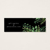 Greenery Fresh Leaf Modern Registry Insert Card Mini Visitekaartjes (Achterkant)