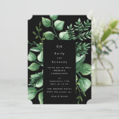 Greenery Fresh Leaf Modern Wedding Invitation Kaart (Staand voorkant)