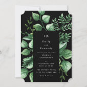 Greenery Fresh Leaf Modern Wedding Invitation Kaart (Voorkant)
