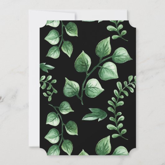 Greenery Fresh Leaf Modern Wedding Invitation Kaart (Achterkant)