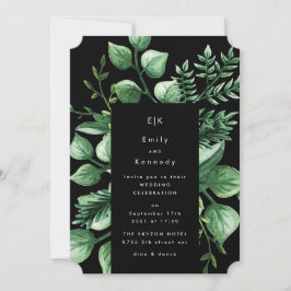 Greenery Fresh Leaf Modern Wedding Invitation Kaart