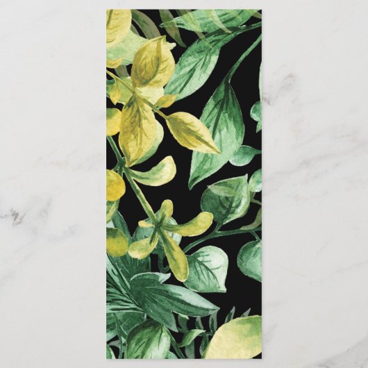 Greenery Fresh Leaf Modern Wedding Programme Programmakaart (Achterkant)