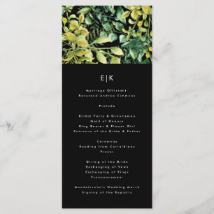 Greenery Fresh Leaf Modern Wedding Programme Programmakaart
