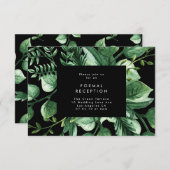 Greenery Fresh Leaf Modern Wedding Reception Card Informatiekaartje (Voorkant / Achterkant)