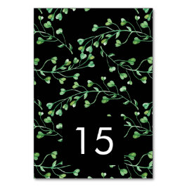 Greenery Fresh Leaf Modern Wedding Table Numbers Kaart