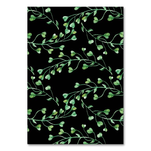 Greenery Fresh Leaf Modern Wedding Table Numbers Kaart (Achterkant)