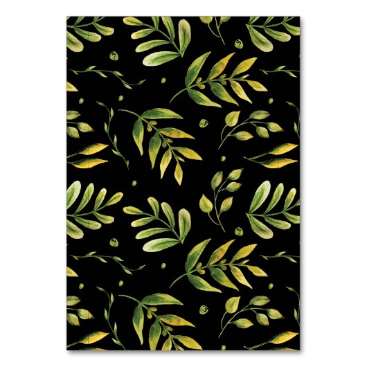 Greenery Fresh Leaf Modern Wedding Table Numbers Kaart (Achterkant)