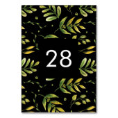 Greenery Fresh Leaf Modern Wedding Table Numbers Kaart (Voorkant)