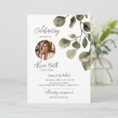 Greenery Funeral Announcement Kaart (Staand voorkant)