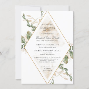 Greenery Funeral Celebration of Life Kaart