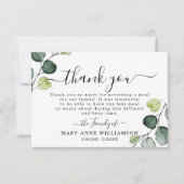 Greenery Funeral Food Hartelijk dank Bedankkaart (Voorkant)