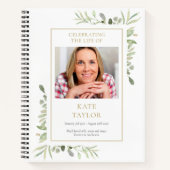 Greenery Funeral Memorial Celebration Guestbook Notitieboek (Voorkant)