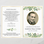Greenery Funeral Memorial Fotoprogramma vader Flyer (Voorkant)