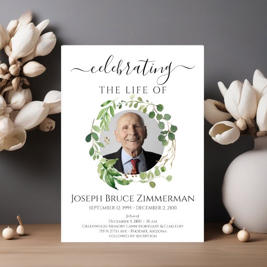 Greenery Funeral Memorial Kaart