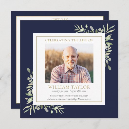 Greenery Funeral Memorial Order of Service Program (Voorkant / Achterkant)