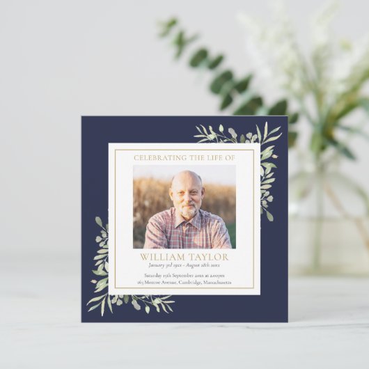 Greenery Funeral Memorial Order of Service Program (Staand voorkant)