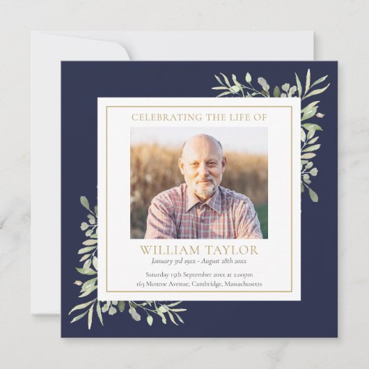 Greenery Funeral Memorial Order of Service Program (Voorkant)