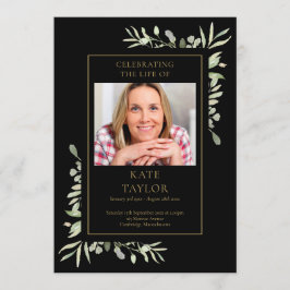 Greenery Funeral Memorial Order of Service Program Programmakaart