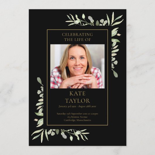 Greenery Funeral Memorial Order of Service Program Programmakaart (Voorkant)