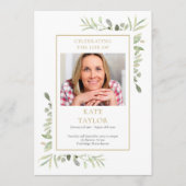 Greenery Funeral Memorial Order of Service Program Programmakaart (Voorkant)