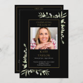 Greenery Funeral Memorial Order of Service Program Programmakaart (Voorkant / Achterkant)