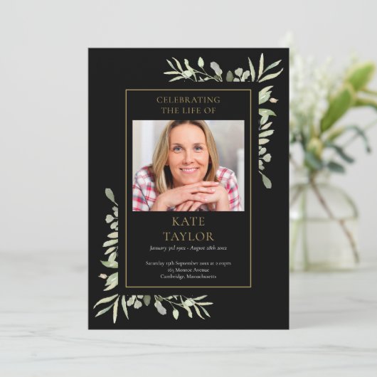 Greenery Funeral Memorial Order of Service Program Programmakaart (Staand voorkant)