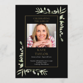 Greenery Funeral Memorial Order of Service Program Programmakaart