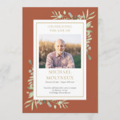 Greenery Funeral Memorial Order of Service Program Programmakaart (Voorkant)